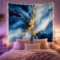 thumbnail image 2 of Blue and Gold Marble with Burst Center, Serene Abstract Style for Abstract Art Fans, Modern Wall Art, Housewarming Gift, Tapestry Wall Hanging for Living Room and Office, 2 of 7