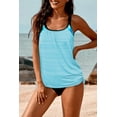thumbnail image 4 of Maillot de Bain Tankini Doublé Imprimé Bleu Clair pour Femmes, 4 of 17