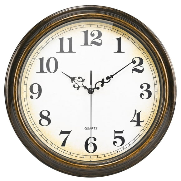 Reloj de pared Yoiolclc, vintage, silencioso, no hace tictac, 30 cm, color bronce