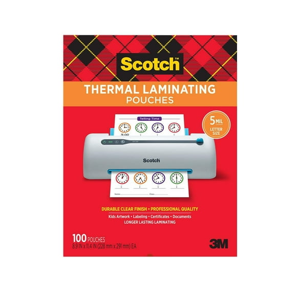 Pochettes de pelliculage thermique Scotch®, TP5854-100-C, 5 mil, 100/paquet Pochettes de pelliculage Scotch®, TP5854-100-C,