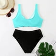 thumbnail image 4 of PEASKJP Women's Bikini Swimsuit Two Piece Plus Size High Wasit Modest 2 PC Bathing Suit Green L, 4 of 5