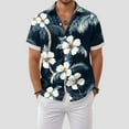 thumbnail image 2 of Mens Hawaiian Shirt Short Sleeve Button Down Shirts Tropical Floral Summer Beach Shirts,S-3XL, 2 of 7