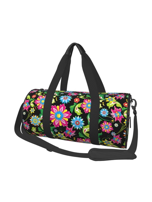 Vector Mexican Otomi Style Bright Print Travel Duffle Bag, Bag Carry On Tote Bags for Women, Travel Sport Gym Bag for Men, Hospital Bag for Labor and Delivery