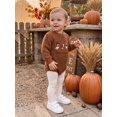 thumbnail image 4 of RUINIXCW Newborn Baby Girl Boy Thanksgiving Knit Sweater Romper Outfit Infant Boy Girl Fall Winter Clothes Turcky Goose Loose Long Sleeve Bodysuit, 4 of 10