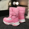 thumbnail image 6 of Miluxas Boys Girls Snow Boots Waterproof Hook and Loop Mid Calf Faux Lining Winter Shoes for Little/Big Kids Pink 2.5(37), 6 of 6