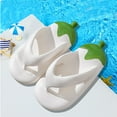 thumbnail image 6 of Eggplant Beach Slides Flip Flops Shower Slippers Flexible for Public Showers White 30 31, 6 of 9