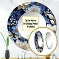 thumbnail image 3 of Designart "Intricate Lace In Cobalt Blue II" Floral Rund Mirror For Wall Decor - Large Blue Round Printed Mirror -Cottage Round Living Room Mirror - 29" x 29", 3 of 6