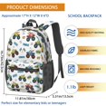 thumbnail image 3 of Monster Cartoon Truck White Pattern 17" School Backpacks for Teens,Waterproof Oxford Fabric,S-Shape Padded Straps for School,Travel,Hiking,Camping, 3 of 6