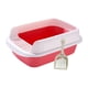 thumbnail image 1 of Orinal portátil para gatos, desmontable, resistente a salpicaduras, grande, semicerrado, fácil de limpiar rosa grande, 1 of 9