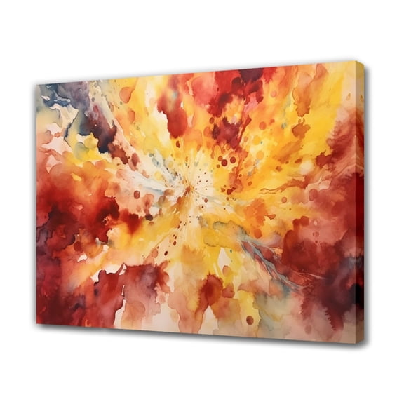 Vibrant Abstract Painting Fusing Red Yellows And Blue Evoking Energy And Motion Canvas Poster Bedroom Decor Sports Landscape Office Room Decor Gift,Frame-style,20x30inch(50x75cm)