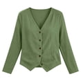 thumbnail image 6 of Womens Long Sleeve Jackets V Neck Button Soft Textured Shirts Solid Color Breathable Warm Blouses, 6 of 6