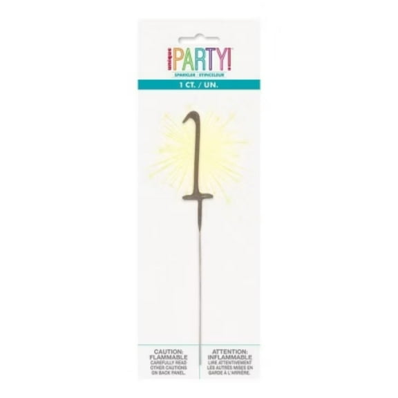 Number 1 Sparkler Flame Cake Candle: Gold Birthday Number Candle by Unique Industries