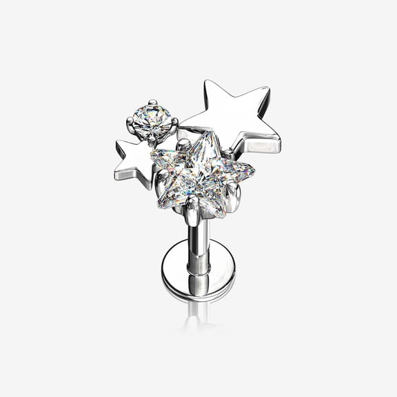 Sparkle Stars Top Internally Threaded Steel Labret
