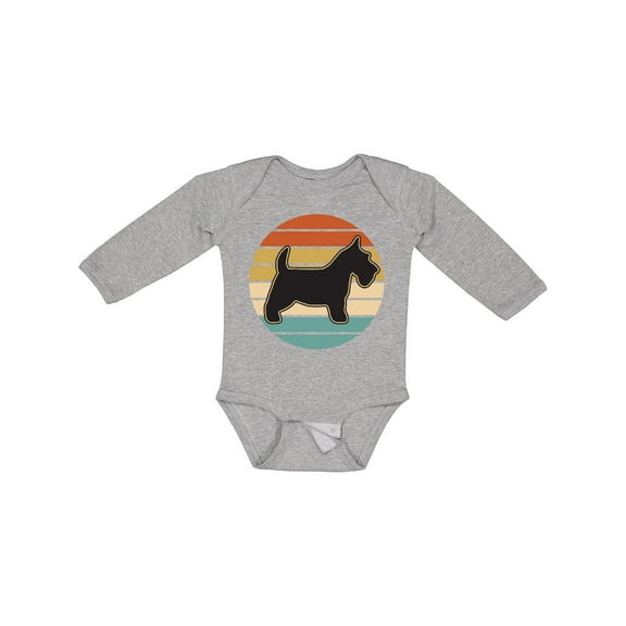 Inktastic Scottie Dog Gift Vintage Scottish Terrier Boys or Girls Long Sleeve Baby Bodysuit