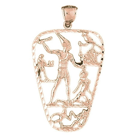 14K Rose Gold Egyptian Pendant - 51 mm