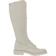 thumbnail image 2 of Sam Edelman Lila Ivory Leather Chunky Heel Rounded Toe Lace Up Knee High Boots (Ivory, 5), 2 of 3