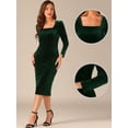 thumbnail image 2 of DARING DIVA Mermaid Velvet Elegant Bodycon Midi Dress S Dark Green, 2 of 6