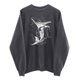 thumbnail image 4 of Gibobby Sudadera sin capucha y ocio Top con estampado a la para mujer, sudadera cálida de manga larga, camisa holgada informal con cuello redondo, de blusa (Gris, L), 4 of 5