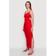 thumbnail image 2 of Women's Ribbed Knit Drawstring Keyhole Detail Side Slit Maxi Dress, 2 of 3
