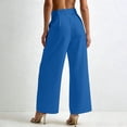 thumbnail image 6 of akafmk Womens High Waist Wide Leg Dress Pants Button Front Pleated Business Casual Pants Stretch Cropped Office Teacher Pants, Size XXL, 6 of 8