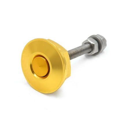 Pan Push Button - Gold Tone Aluminum Alloy Push Button Hood Pins Lock Clip Quick Latch for Car