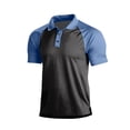 thumbnail image 2 of Fabrcox Mens Polo Shirts Short Sleeve Raglan Collared Golf Shirt Men Color Block Regular Fit Casual Sports Men Athletic Shirt Blue XL, 2 of 7