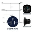 thumbnail image 3 of RV AC Power Inlet Plug, 15A Wear Resistance Rubber RV AC Port Plug 125V US Plug Flange Inlet  for Mobile Homes, 3 of 7