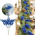 14 Pack Christmas Glitter Berries Stems 7.8Inch Artificial Christmas