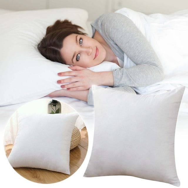 White Floral Pattern Decorative Pillow with Removable Cover for Sofa Bed or Chair