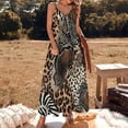 thumbnail image 3 of Wild Animal Print Fabric Sleeveless Dress Loose Women's Dress Dresses Luxury Evening Dresses, 3 of 9
