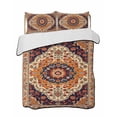 thumbnail image 2 of Orange Boho Flower King Size Down Alternative Comforter, Lightweight Comforter Quilt Bedding Set with Pillow Shams Traditional Oriental Tribal Ethnic All Seasons Bed Comforter Duvet Insert 96"x106", 2 of 7