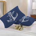 thumbnail image 2 of Lumbar Pillow Covers 20x12 Inch Set of 2, Nautical Anchor Waterproof Outdoor Pillow Covers, Navy Blue Coastal Marine Minimalist Rope Decorative Cushion Pillowcases for Couch, Sofa, Bed, Garden, Patio, 2 of 9