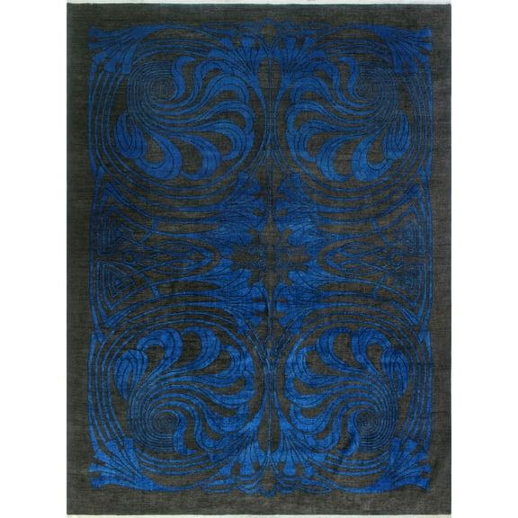 Aria Omorose Blue/Black Rug, 10'3" x 13'9"