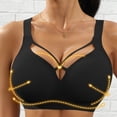 thumbnail image 2 of Iugvhana Push Up Bras for Women Wireless Full Coverage Bra Cutout Wide Strap Breathable Bra No Underwire Seamless Comfortable Bras Black M, 2 of 9