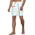 thumbnail image 4 of Unique Bargains Men's Summer Colorful Drawstring Elastic Waist Beach Board Shorts 28 White, 4 of 5