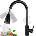 thumbnail image 1 of Grifo de Cocina Negro Mezcladora para Cocina con Rociador Extraíble Grifo de Fregadero de Acero Inoxidable Monomando de Arco Alto 360 ° Giratorio Llave de Fregadero de Cocina Clásico, 1 of 7