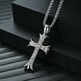 thumbnail image 6 of AAA CZ Necklace for Women Cross Pendant Stainless Steel Necklace for Men, 6 of 6