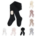 thumbnail image 6 of Coerni Baby Girls Ribbed Tights Comfy Cotton Pantyhose Toddler Winter Warm Stockings Soft Knit Leggings Kids Cute Ballet Pants, 6 of 7
