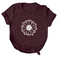 thumbnail image 2 of SMihono Hauts pour Femmes Été Décontracté Mode T-shirt Imprimé à Manches Courtes Col Rond Oversize, 2 of 4