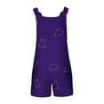 thumbnail image 5 of Nrmvnmi Womens Summer Casual Sleeveless Printed Short Rompers Adjustable Strap Loose Shorts Jumpsuits Overalls with Pockets Purple XLMothers Day Gifts, 5 of 6