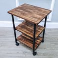 thumbnail image 4 of Table Top, 3-Tier Printer Table AV Cart, Height Adjustable, 19X16X30" 3-Shelf Office Machine Cart with Wheels, Heavy Duty Storage Rack for Office and Home, Rustic Brown + Black Work Station Table, 4 of 12