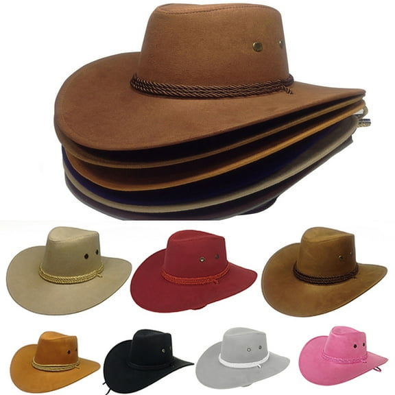 Travelwant Cowboy Hat, Sun Hat Faux Felt Leather Suede Travel Cap Western Hat Outdoor Sun Protect