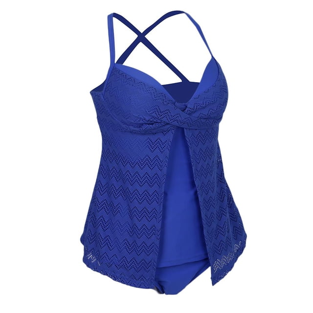 Traje de baño de talla grande para mujer Conjunto de Tankini Traje de baño de dos piezas Calzoncillos de playa 2XL Sunnimix Traje de baño Tankini de mujer