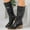 #066-Black, variant on Wowcloth Western Cowgirl Boots for Women – Mid Heel Lift Heightening Vintage Style Mid-Calf Boots with Fashionable Retro Design for Casual Outfits