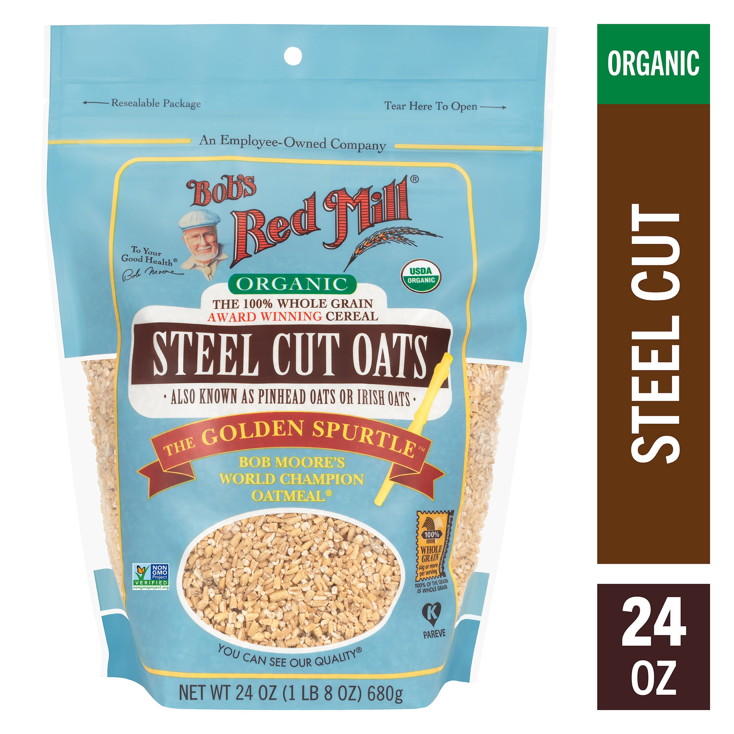 Bob's Red Mill Organic Steel Cut Oats 24 oz Shelf-Stable Bag