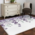 thumbnail image 4 of Purple Teal Botanical Area Rug 3x5 FT, Non Slip Entryway Bedside Carpet, Watercolor Spring Eucalyptus Leaves Washable Soft Floor Carpet Indoor Mat Non-Shedding Throw Rug for Dorm Kitchen Home Office, 4 of 9