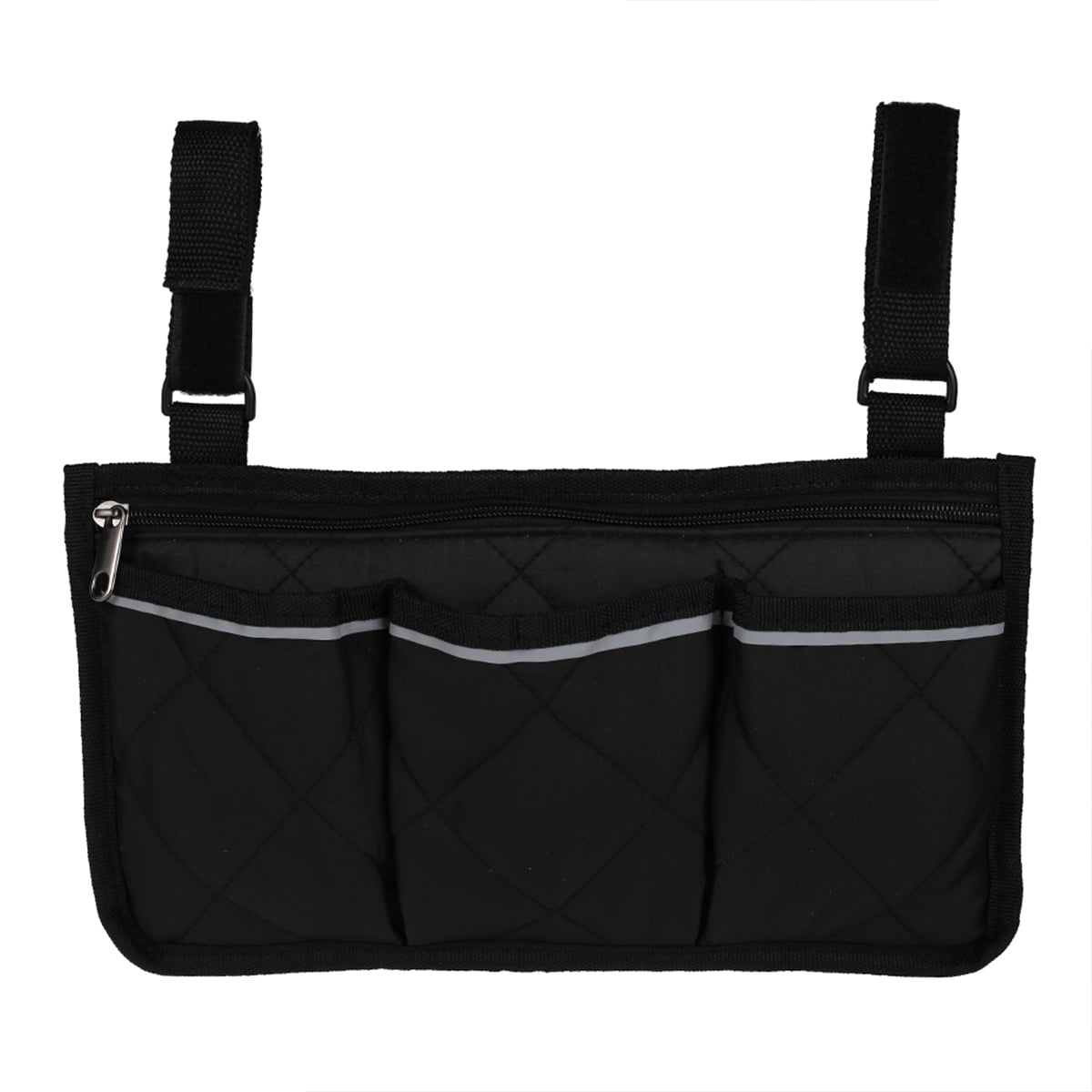Harupink Wheelchair Armrest Side Bag Walker Organizer Bag With Reflective Stripes Waterproof Storage Pouches For Any Wheelchair Mobility Scooter Walker Rollator Carry Accessories