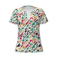 thumbnail image 2 of Uemuo Colorful Spots Drawing Women's Deep V-Neck Low Cut Tops - Casual Loose Fit with Stainless Steel Loop, Soft, Breathable, Perfect for Office, Travel, and Daily Wear-Medium, 2 of 5