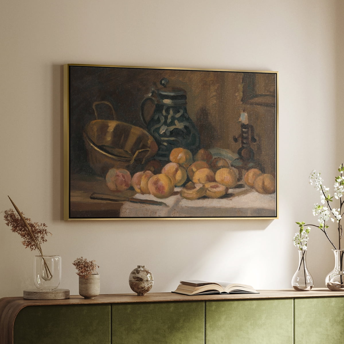 Vintage Botanical Print-LXXXII By Wexford Home Framed in Gold Wood Gallery Wrapped Canvas 17 in. x 25 in.