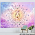 thumbnail image 5 of Cumka Pink Tapestry Wall Hanging Sun Moon Stars Space PsychedelicTapestries Wall Tapestry for Bedroom Aesthetic Home Wall Dorm Décor 59.2x59 In, 5 of 6